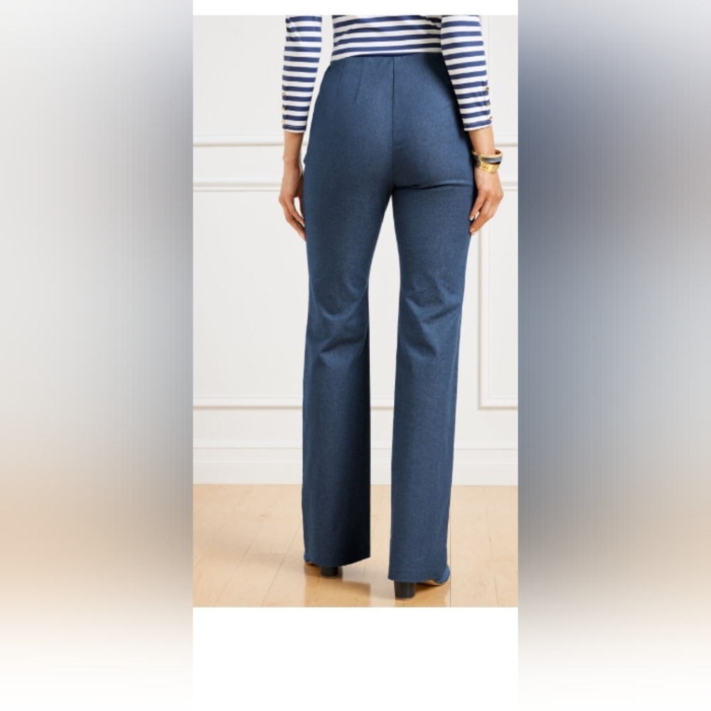 Talbots Portland Trouser Faux Denim Flare Leg Women Size 2